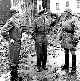 Generals Bradley, Eisenhower and Patton in WWII